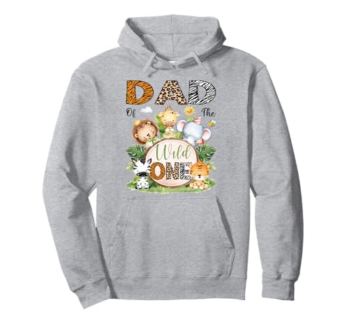 Dad of The Wild One Safari Dschungel 1. Geburtstag Kinder Pullover Hoodie von First Birthday Matching Safari Jungle Animals