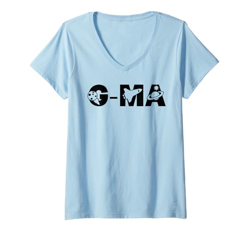 Damen Lustige G-ma Space Astronaut Geburtstagsparty T-Shirt mit V-Ausschnitt Damen Lustige G-ma Space Astronaut Geburtstagsparty T-Shirt mit V-Ausschnitt von First Birthday Mom and Dad Space Theme Family