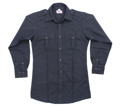 First Class 100% Polyester Langarm Herren Uniform Hemd Weiß, Marineblau, XX-Large von First Class