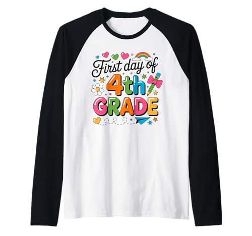 Erster Tag der 4. Klasse Zurück zur Schule Süße Lehrerin für Mädchen Raglan Erster Tag der 4. Klasse Zurück zur Schule Süße Lehrerin für Mädchen Raglan von First Day Back To School 4th Grade Teacher Girls