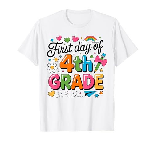 Erster Tag der 4. Klasse Zurück zur Schule Süße Lehrerin für Mädchen T-Shirt Erster Tag der 4. Klasse Zurück zur Schule Süße Lehrerin für Mädchen T-Shirt von First Day Back To School 4th Grade Teacher Girls