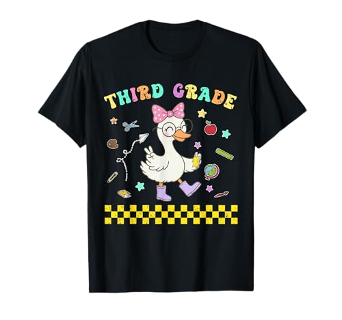 Coquette Entenbogen im Retro-Look für Kinder, dritte Klasse, zurück zur Schule T-Shirt Coquette Entenbogen im Retro-Look für Kinder, dritte Klasse, zurück zur Schule T-Shirt von First Day Of 3rd Grade Groovy Shirt