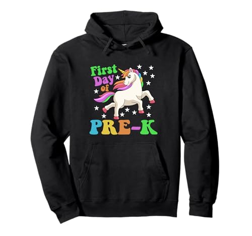Lustiger erster Tag der Pre-K Einhorn Back To School Kids Pullover Hoodie von First Day Of Back To School Unicorn Teacher Boys