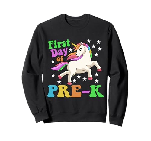 Lustiger erster Tag der Pre-K Einhorn Back To School Kids Sweatshirt von First Day Of Back To School Unicorn Teacher Boys