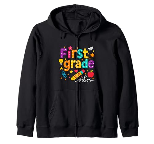 Preppy First Grade Vibes Back to School 1. Klasse Mädchen Jungen Kapuzenjacke Preppy First Grade Vibes Back to School 1. Klasse Mädchen Jungen Kapuzenjacke von First Day Of Back to School First Grade Vibes tees