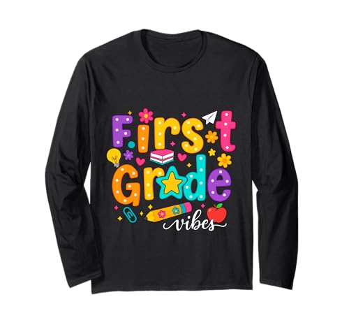 Preppy First Grade Vibes Back to School 1. Klasse Mädchen Jungen Langarmshirt Preppy First Grade Vibes Back to School 1. Klasse Mädchen Jungen Langarmshirt von First Day Of Back to School First Grade Vibes tees