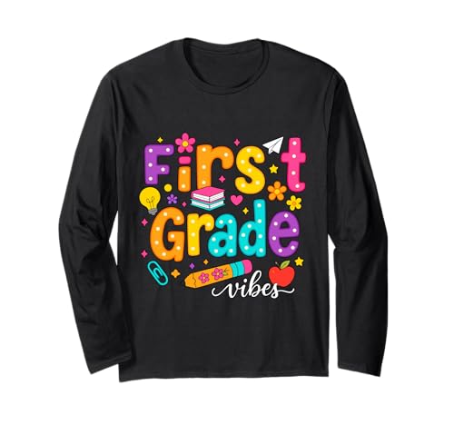 Preppy First Grade Vibes Back to School 1. Klasse Mädchen Jungen Langarmshirt Preppy First Grade Vibes Back to School 1. Klasse Mädchen Jungen Langarmshirt von First Day Of Back to School First Grade Vibes tees