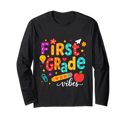 Preppy First Grade Vibes Back to School 1. Klasse Mädchen Jungen Langarmshirt Preppy First Grade Vibes Back to School 1. Klasse Mädchen Jungen Langarmshirt von First Day Of Back to School First Grade Vibes tees
