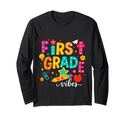 Preppy First Grade Vibes Back to School 1. Klasse Mädchen Jungen Langarmshirt Preppy First Grade Vibes Back to School 1. Klasse Mädchen Jungen Langarmshirt von First Day Of Back to School First Grade Vibes tees