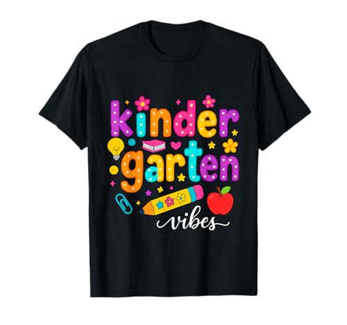 Preppy Kindergarten Vibes Zurück in die Schule Lehrer Mädchen Jungen T-Shirt Preppy Kindergarten Vibes Zurück in die Schule Lehrer Mädchen Jungen T-Shirt von First Day Of Back to School Kindergarten Vibes tee