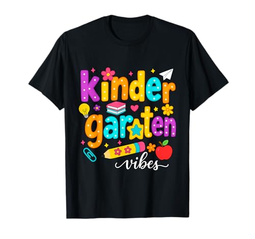 Preppy Kindergarten Vibes Zurück in die Schule Lehrer Mädchen Jungen T-Shirt Preppy Kindergarten Vibes Zurück in die Schule Lehrer Mädchen Jungen T-Shirt von First Day Of Back to School Kindergarten Vibes tee