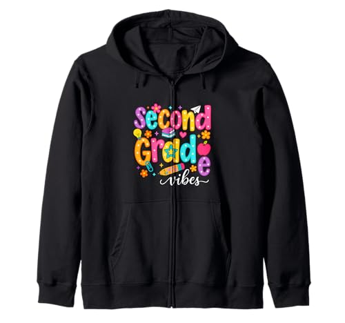 Preppy Second Grade Vibes Back to School, 2. Klasse, Mädchen, Jungen Kapuzenjacke von First Day Of Back to School Second Grade Vibes tee