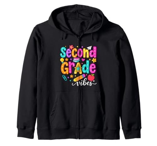 Preppy Second Grade Vibes Back to School, 2. Klasse, Mädchen, Jungen Kapuzenjacke von First Day Of Back to School Second Grade Vibes tee
