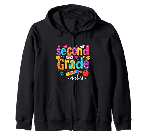 Preppy Second Grade Vibes Back to School, 2. Klasse, Mädchen, Jungen Kapuzenjacke von First Day Of Back to School Second Grade Vibes tee