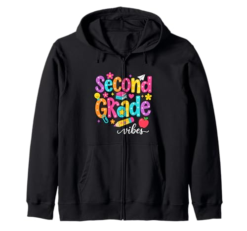 Preppy Second Grade Vibes Back to School, 2. Klasse, Mädchen, Jungen Kapuzenjacke von First Day Of Back to School Second Grade Vibes tee