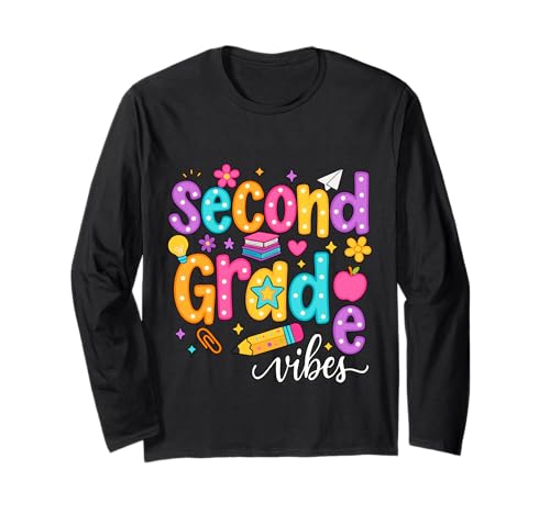 Preppy Second Grade Vibes Back to School, 2. Klasse, Mädchen, Jungen Langarmshirt Preppy Second Grade Vibes Back to School, 2. Klasse, Mädchen, Jungen Langarmshirt von First Day Of Back to School Second Grade Vibes tee