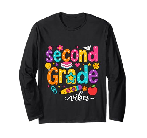 Preppy Second Grade Vibes Back to School, 2. Klasse, Mädchen, Jungen Langarmshirt Preppy Second Grade Vibes Back to School, 2. Klasse, Mädchen, Jungen Langarmshirt von First Day Of Back to School Second Grade Vibes tee