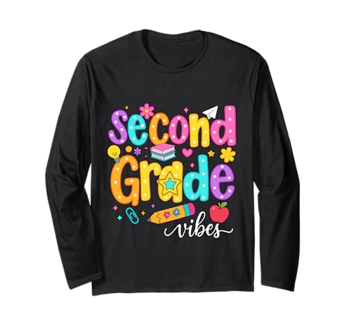 Preppy Second Grade Vibes Back to School, 2. Klasse, Mädchen, Jungen Langarmshirt Preppy Second Grade Vibes Back to School, 2. Klasse, Mädchen, Jungen Langarmshirt von First Day Of Back to School Second Grade Vibes tee