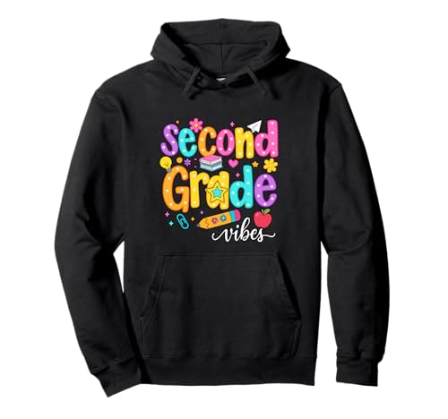 Preppy Second Grade Vibes Back to School, 2. Klasse, Mädchen, Jungen Pullover Hoodie von First Day Of Back to School Second Grade Vibes tee