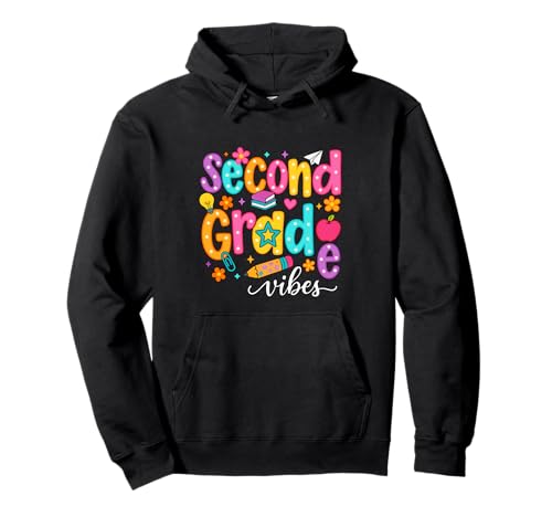 Preppy Second Grade Vibes Back to School, 2. Klasse, Mädchen, Jungen Pullover Hoodie von First Day Of Back to School Second Grade Vibes tee