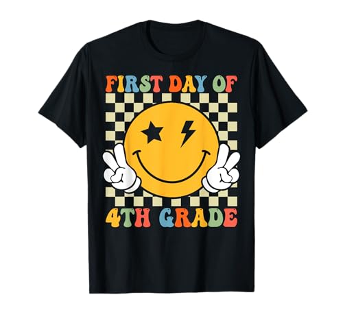 Erster Schultag der 4. Klasse, Retro-Schulanfang für Mädchen und Kinder T-Shirt Erster Schultag der 4. Klasse, Retro-Schulanfang für Mädchen und Kinder T-Shirt von First Day Of Fourth Grade Teacher Girls Boys