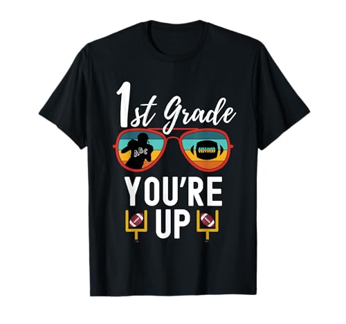 1st Grade You're Up 1st Day Back to School Fußball Jungen T-Shirt von First Day Of School 1st Grade Boys Football Gift