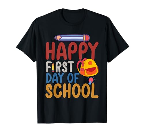 Happy First Day Of School Bleistift Lehrer Kinder Back To Schoo T-Shirt Happy First Day Of School Bleistift Lehrer Kinder Back To Schoo T-Shirt von First Day Of School Apparel HUG