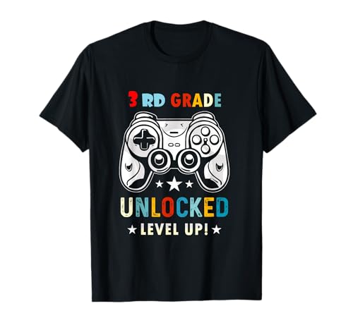 3. Klasse freigeschaltete Gamer erster Schultag Jungen T-Shirt von First Day Of School Boys Girls Kids