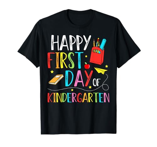 Happy First Day of Kindergarten-Lehrer Kinder Back to School T-Shirt Happy First Day of Kindergarten-Lehrer Kinder Back to School T-Shirt von First Day Of School Clothing for Teacher Student