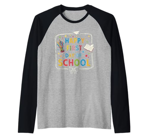 Alles Gute zum ersten Schultag: Pencil Teacher Kids Back to School Raglan Alles Gute zum ersten Schultag: Pencil Teacher Kids Back to School Raglan von First Day Of School Designs Teacher Kids School