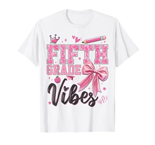5. Fünfte Klasse Vibes Back to School Coquette Teacher Girl T-Shirt 5. Fünfte Klasse Vibes Back to School Coquette Teacher Girl T-Shirt von First Day Of School Fifth Grade Vibes Teacher Girl
