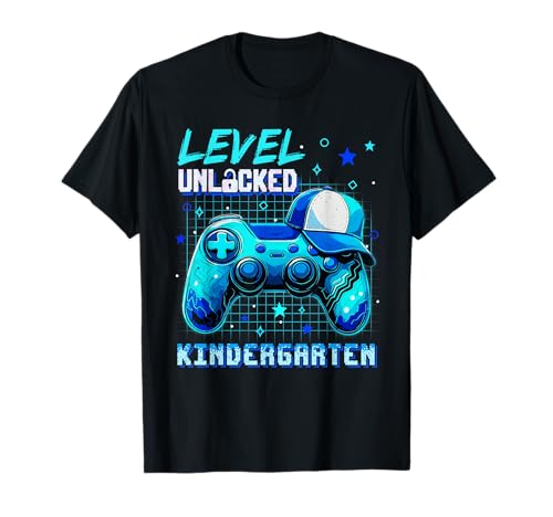 Level Kindergarten freigeschaltet Für Jungen am ersten Schultag T-Shirt Level Kindergarten freigeschaltet Für Jungen am ersten Schultag T-Shirt von First Day Of School Kids Back To School