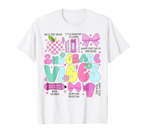 Stimmung für Mädchen aus der 2. Klasse am ersten Tag der 2. Klasse: Zurück zur Schule T-Shirt Stimmung für Mädchen aus der 2. Klasse am ersten Tag der 2. Klasse: Zurück zur Schule T-Shirt von First Day Of School Teacher Girls 2nd Grade Vibes