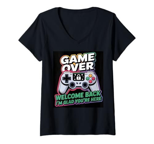 Damen Back to School Teacher Welcome Back I'm Glad You're Here T-Shirt mit V-Ausschnitt Damen Back to School Teacher Welcome Back I'm Glad You're Here T-Shirt mit V-Ausschnitt von First Day Of School Teacher Welcome Back To School