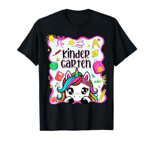 Kindergarten Einhorn Schulanfang Einschulung Kleinkind Mädchen T-Shirt Kindergarten Einhorn Schulanfang Einschulung Kleinkind Mädchen T-Shirt von First Day Of School Unicorn Collection Girls Kids