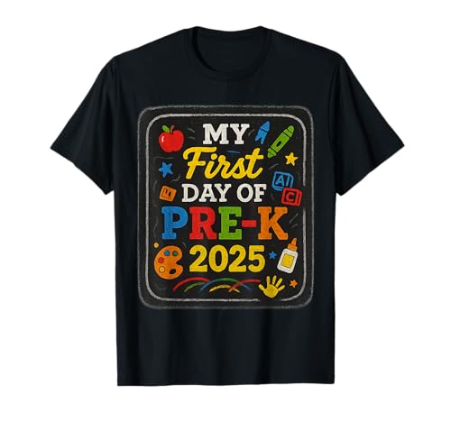 Mein erster Tag von Pre-K 2025 Back to School Kids T-Shirt Mein erster Tag von Pre-K 2025 Back to School Kids T-Shirt von First Day PreK Kids Fun School Tee 2025 boy girl