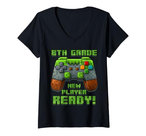Damen Erster Tag der 8. Klasse — Bereit für den 1. Tag der 8. Klasse T-Shirt mit V-Ausschnitt Damen Erster Tag der 8. Klasse — Bereit für den 1. Tag der 8. Klasse T-Shirt mit V-Ausschnitt von First Day of 1st School Grade Shirt
