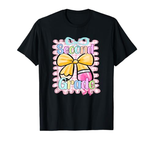 Mädchen zweite Klasse Kokette Schleife Rosa Preppy Back to School T-Shirt Mädchen zweite Klasse Kokette Schleife Rosa Preppy Back to School T-Shirt von First Day of 2rd Grade Cute Back To School Teacher