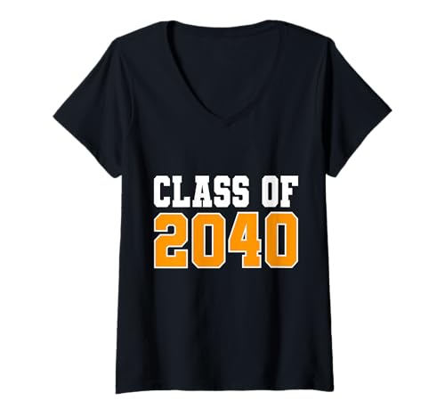 Damen Klasse 2040 Wachse mit Mir Erster Schulabschlusstag T-Shirt mit V-Ausschnitt Damen Klasse 2040 Wachse mit Mir Erster Schulabschlusstag T-Shirt mit V-Ausschnitt von First Day of Kindergarten - Class of 2040