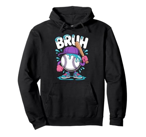 Bruh Baseball -EIS Tropf Pastell süße Jugend Baseball Boys Pullover Hoodie von First Day of School Boys Girls Baseball Cool Tee