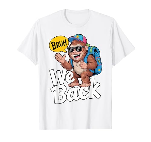 Bruh wir kehren lustige Jungs Bigfoot zurück zur Schule 2025 T-Shirt Bruh wir kehren lustige Jungs Bigfoot zurück zur Schule 2025 T-Shirt von First Day of School Boys Girls Women Men Cool Tee