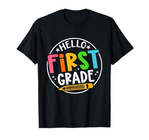 Hallo Erstklässlerteam, 1. Klasse, Schulanfang, Kinder T-Shirt Hallo Erstklässlerteam, 1. Klasse, Schulanfang, Kinder T-Shirt von First Day of School Outfit Boys Girls Women Men