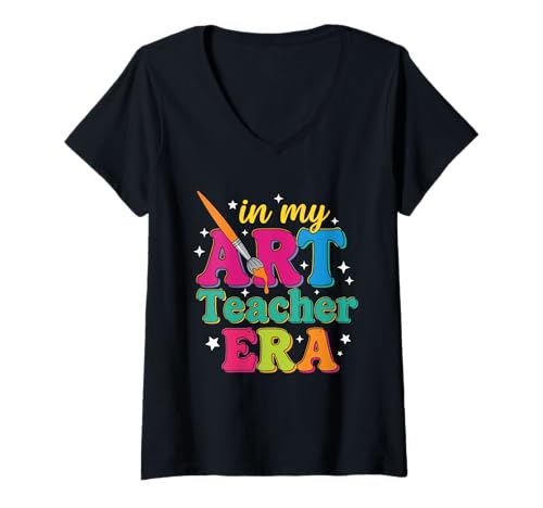 Damen In meiner Zeit als Kunstlehrer unterrichtete ich zukünftige Künstler Wieder in die Schule T-Shirt mit V-Ausschnitt Damen In meiner Zeit als Kunstlehrer unterrichtete ich zukünftige Künstler Wieder in die Schule T-Shirt mit V-Ausschnitt von First Day of School Shirts & Gifts