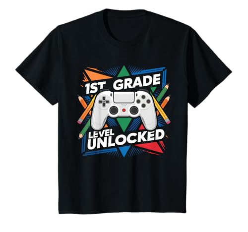 Kinder 1. Klasse freigeschaltetes Videospiel zum ersten Schultag T-Shirt Kinder 1. Klasse freigeschaltetes Videospiel zum ersten Schultag T-Shirt von First Day of School Shirts