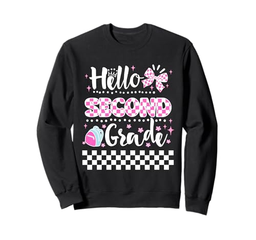 Hello Second Grade Coquette Back to School Teacher Girls Sweatshirt von First Day of Second Grade Cute Coquette Aesthetic