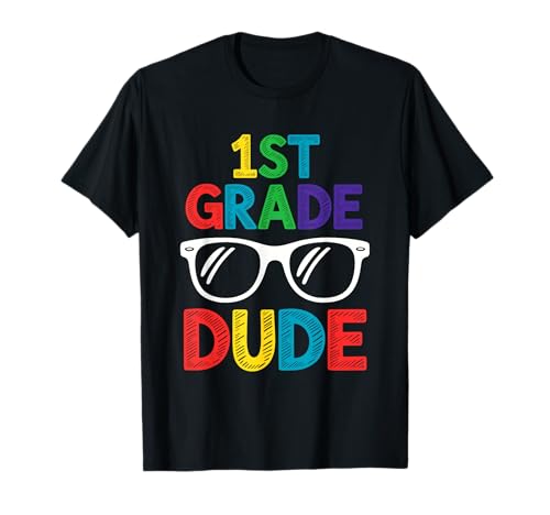 Coole 1. Klasse Dude Sonnenbrille für Jungen T-Shirt von First Grade Dude Back to School Boys Trendy