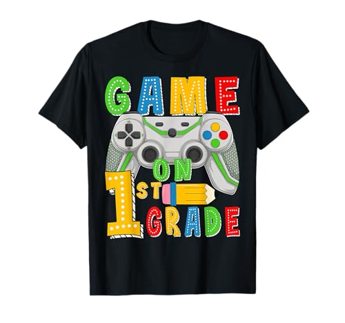 Game On First Grade Back to School Gamer 1. Klasse Jungen Kinder T-Shirt Game On First Grade Back to School Gamer 1. Klasse Jungen Kinder T-Shirt von First Grade Level Unlocked Gamer Designs Co.