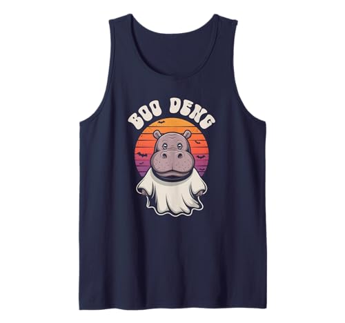 Funny Boodeng Baby Pygmy Hippo Gruseliges Geisterhaus Tank Top von First Hippopotamus Spirit Animal Zombie Ghoul Gag