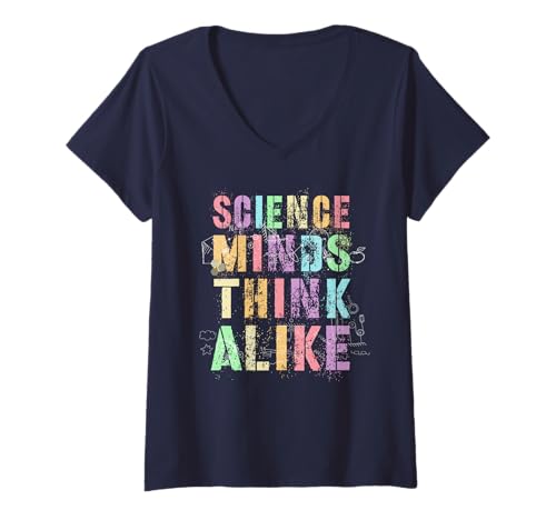 Damen Süße Wissenschaftsköpfe Denken wie STEM-Camp-Lehrer, den ich unterrichte T-Shirt mit V-Ausschnitt Damen Süße Wissenschaftsköpfe Denken wie STEM-Camp-Lehrer, den ich unterrichte T-Shirt mit V-Ausschnitt von First Learn Nerd Think Women Chemistry Team