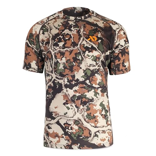 First Lite Herren Wick Short Sleeve Crew - Leichte Merinowolle Camo Jagdshirt UV-Schutz Feuchtigkeitsmanagement Base Layer von First Lite